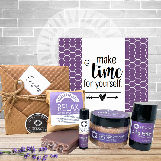 Mini Organic Self Care Gift Set (4 Piece) with Lavender • FREE Gift Wrap