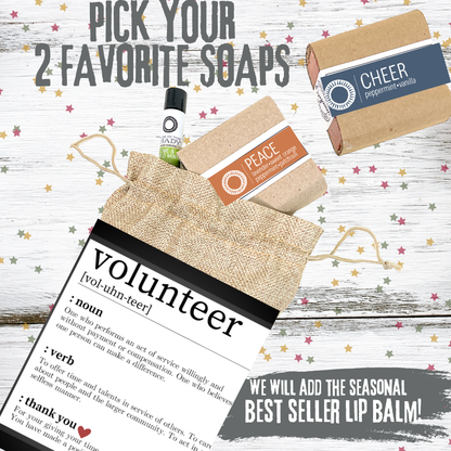 Volunteer Appreciation Gift Set • Organic Soap & Lip Balm Thank You Gift Box • Eco-Friendly Self Care