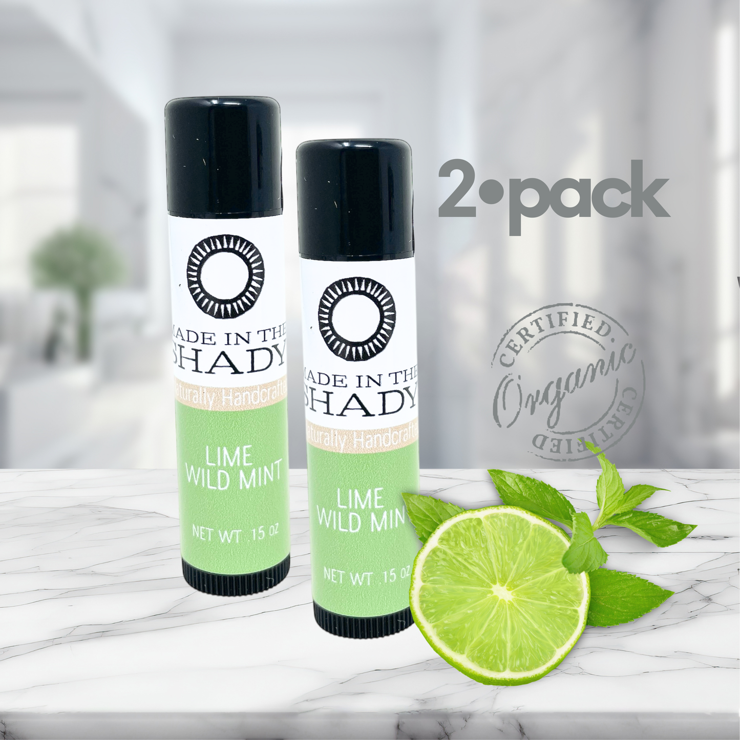 Lime Mint Mojito Organic Lip Balm: 2 Pack