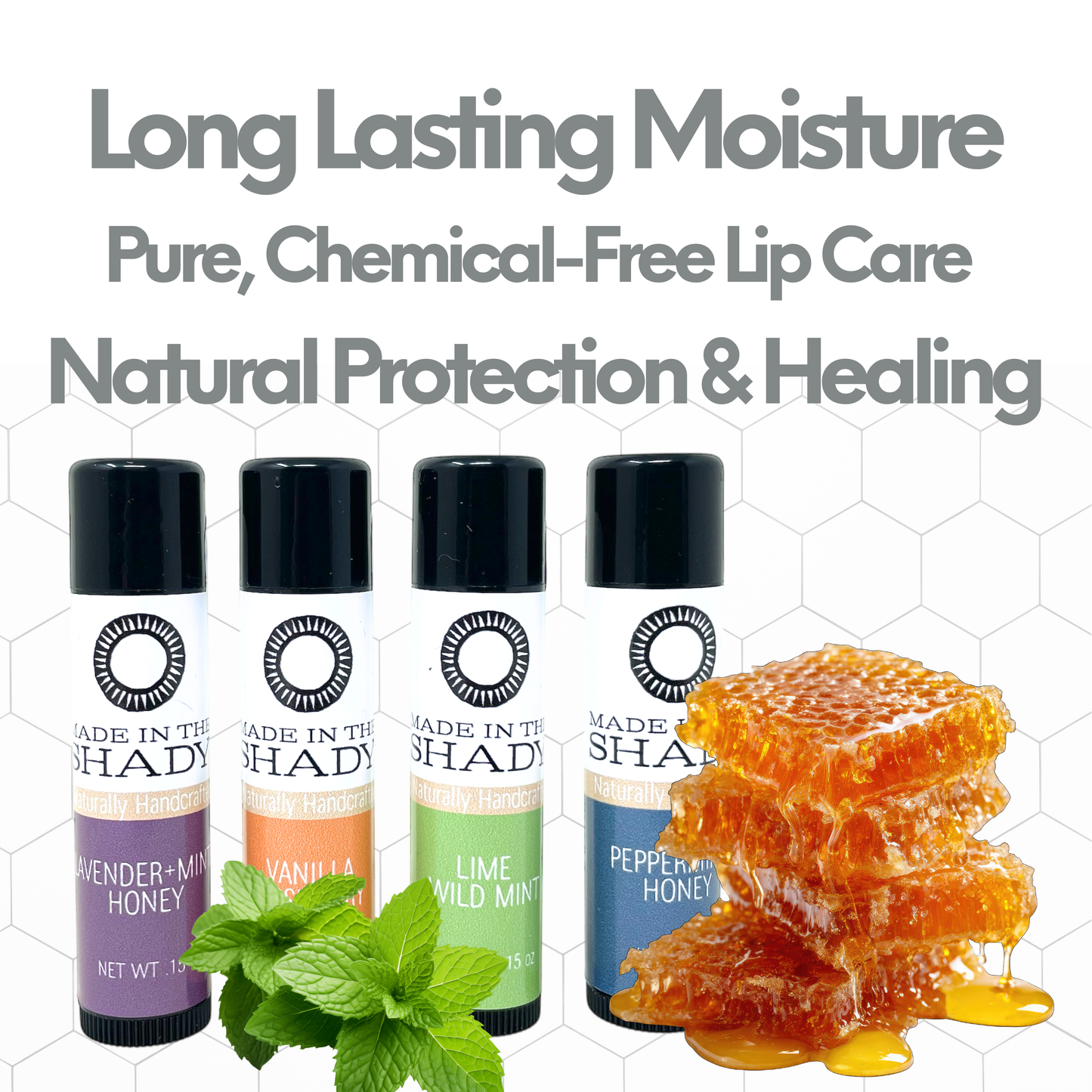Peppermint Honey Organic Lip Balm: 2 Pack