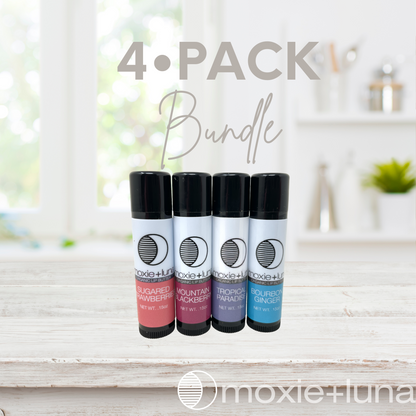 Moisturizing Organic Lip Balm Bundle: Customizable 4 Pack