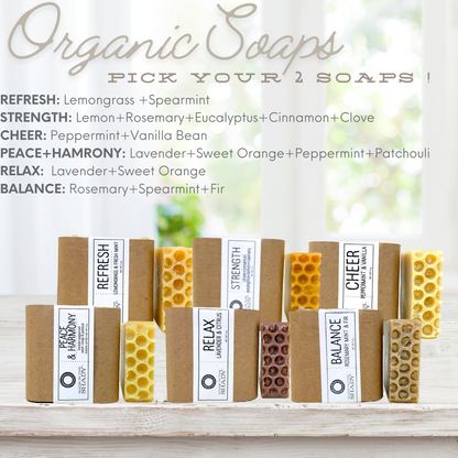 Relax & Enjoy 3-Piece Organic Gift Set – 2 Handcrafted Soaps & Best-Selling Lip Balm