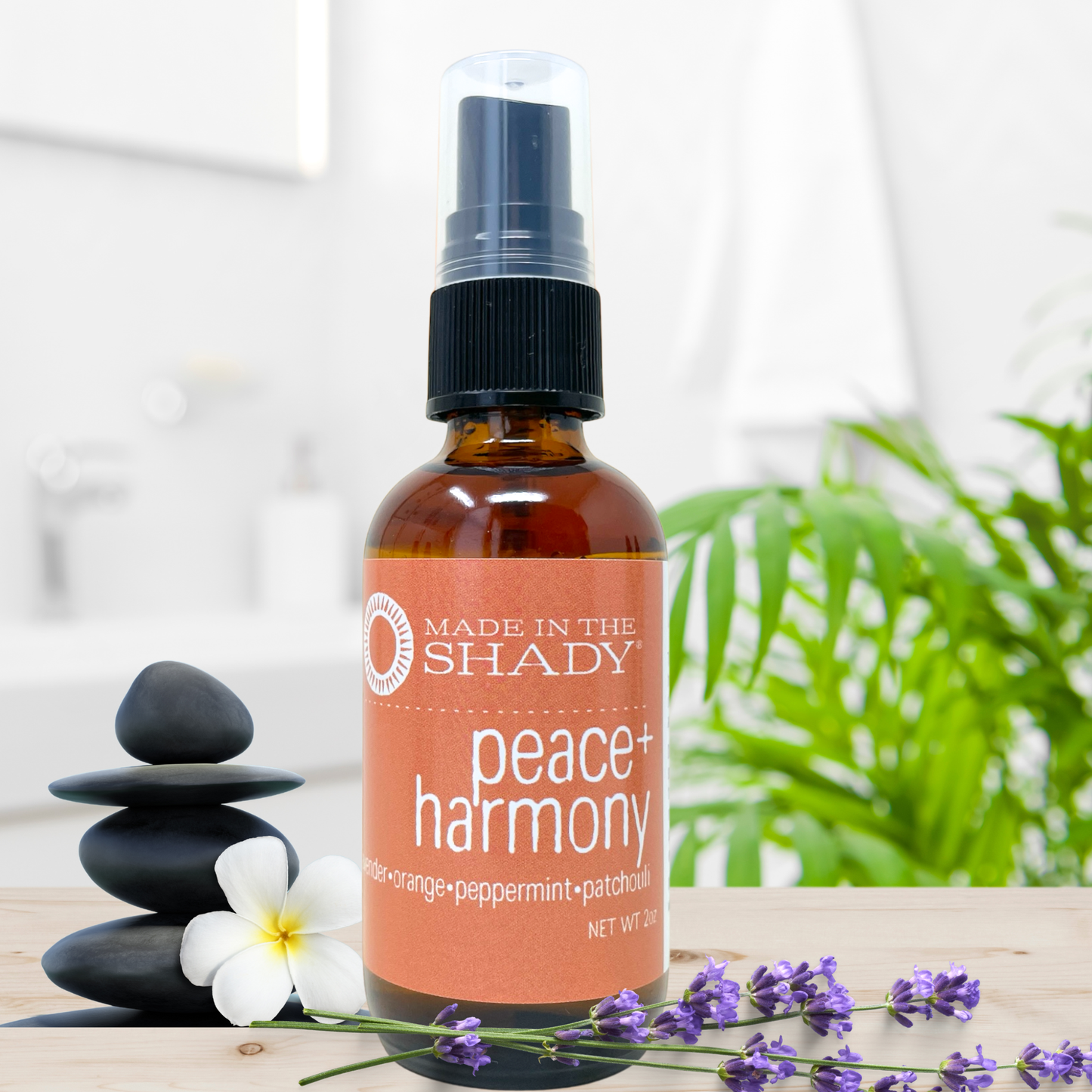 Peace & Harmony Body Perfume Spray – Lavender, Sweet Orange, Peppermint & Patchouli • Aromatherapy Linen & Room Mist • Body Safe, Chemical-Free(2oz)