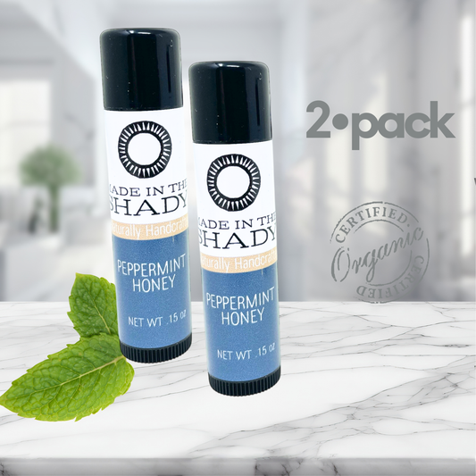 Peppermint Honey Organic Lip Balm: 2 Pack