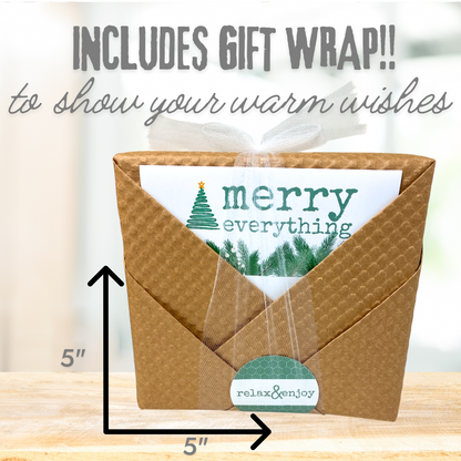 Handcrafted Christmas Soap Gift Set with Sisal Soap Saver & Organic Peppermint Honey Lip Balm