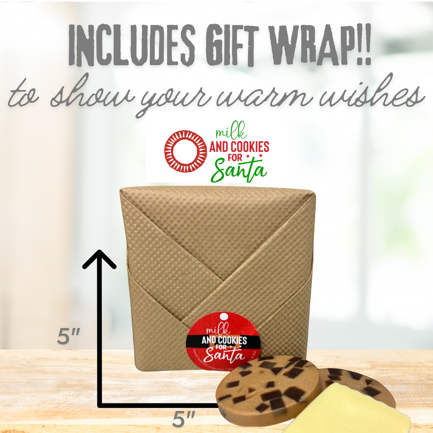 Santa’s Milk & Cookies Soap Gift Box – Handmade Holiday Set, Free Shipping