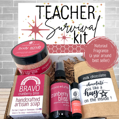 Teacher Survival Kit • Organic Self Care Gift Box in 4 Scents • Made In USA
