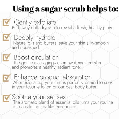 Organic Sugar Body Scrub – Handmade Natural Exfoliator • 4 Scents to choose from