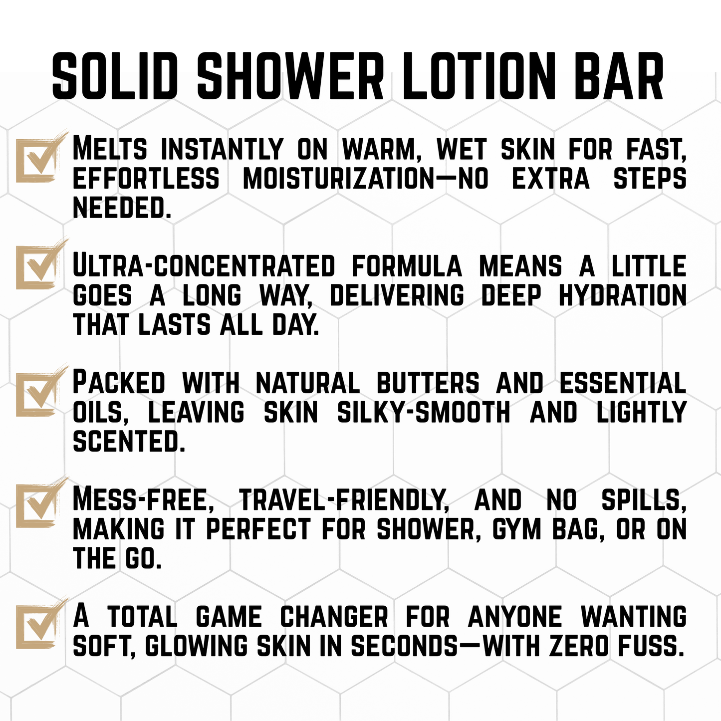 Solid Lotion Bars • Organic In-Shower Moisturizer