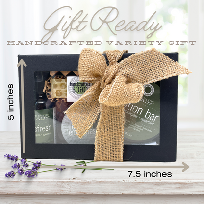 All Natural Care Package Gift Box with Candle : Lemongrass (6PC)