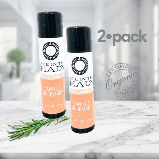 Vanilla Rosemary Organic Lip Balm: 2 Pack