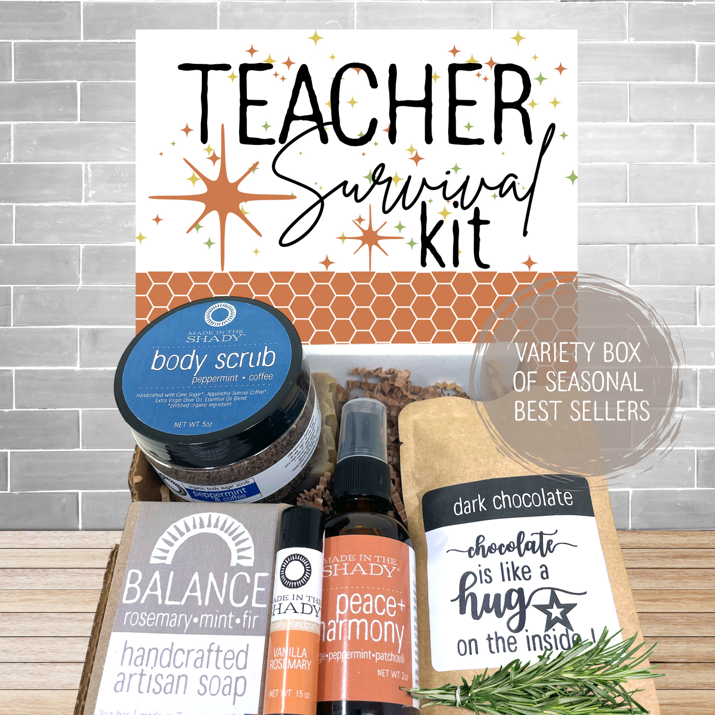 Teacher Survival Kit • Organic Self Care Gift Box in 4 Scents • Made In USA