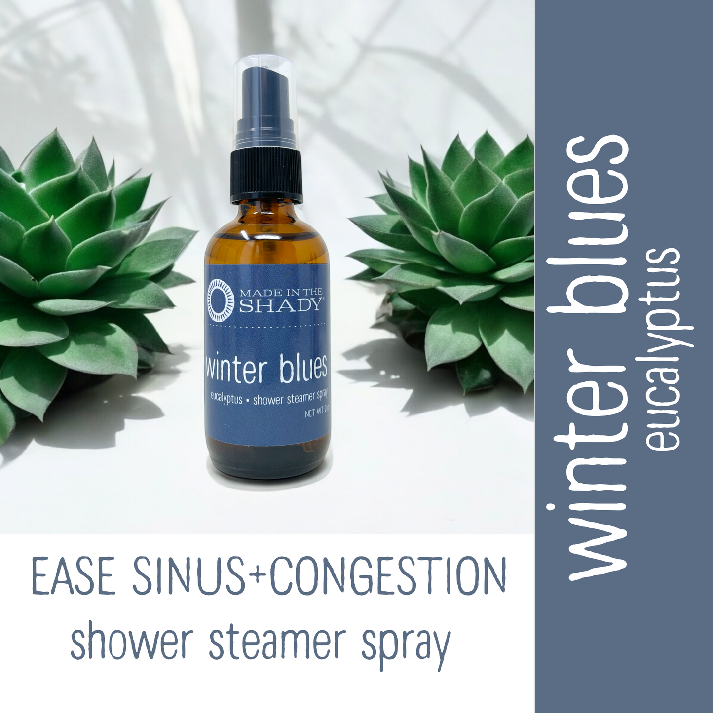 Winter Blues Eucalyptus Shower Steamer Spray – Linen, Body & Room Aromatherapy • Sinus & Congestion Relief