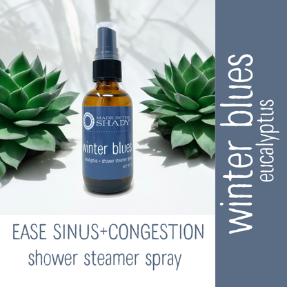 Winter Blues Eucalyptus Shower Steamer Spray – Linen, Body & Room Aromatherapy • Sinus & Congestion Relief