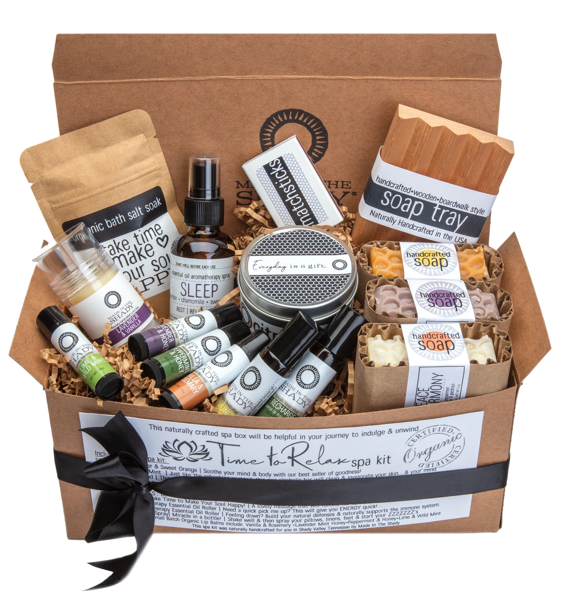 Natural Spa Gift Basket - Relax & Renew - Organic Self Care Items