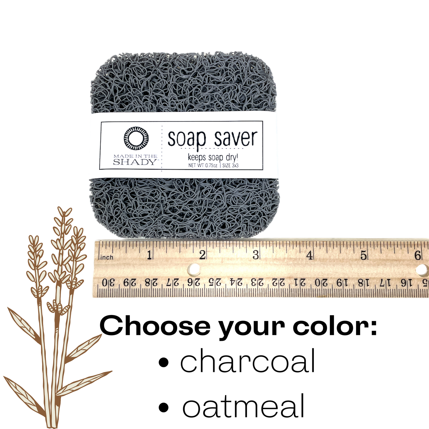 Soap Saver Soap Lift Soap Riser Pad Natural in Color charcoal or oatmeal